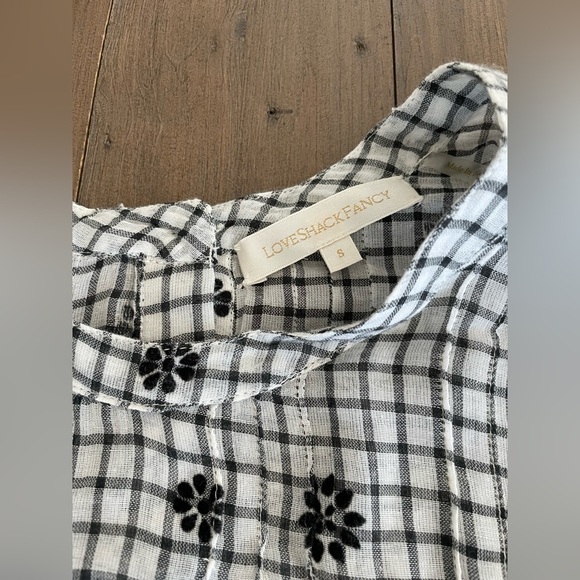 LoveShackFancy Lorelei charcoal Ruffle Mini Dress size small - Picture 8 of 9